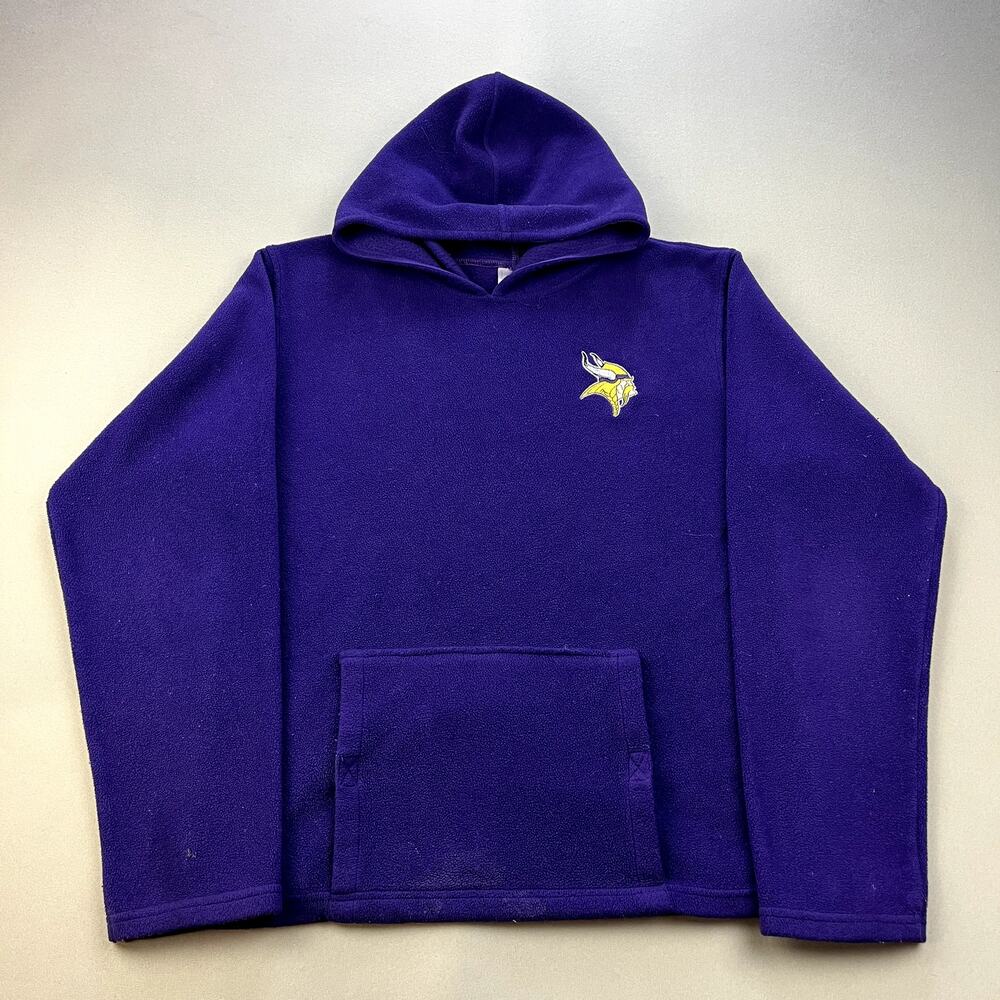 Vintage Minnesota Vikings Hoodie Sweatshirt Youth XL Purple Fleece NFL Football
